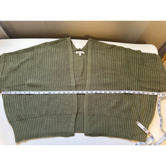 Indigo Thread Co. Olive Green Open-Front Knit Cardigan Cotton Blend size 3X NWOT - Picture 6 of 6